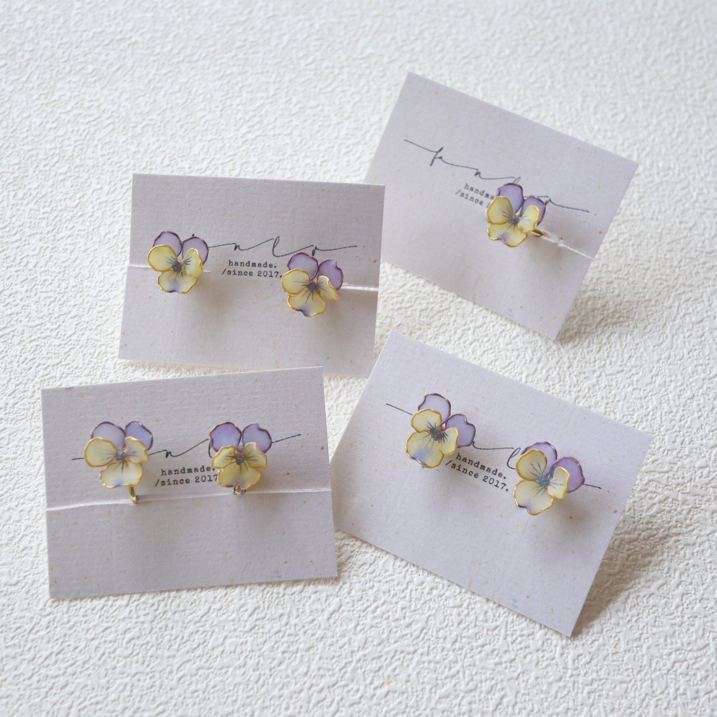Pansy Blossom Hand-Painted Stud Earrings
