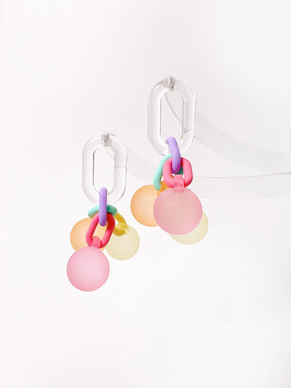 Candy-Colored Ball Earrings（pink）