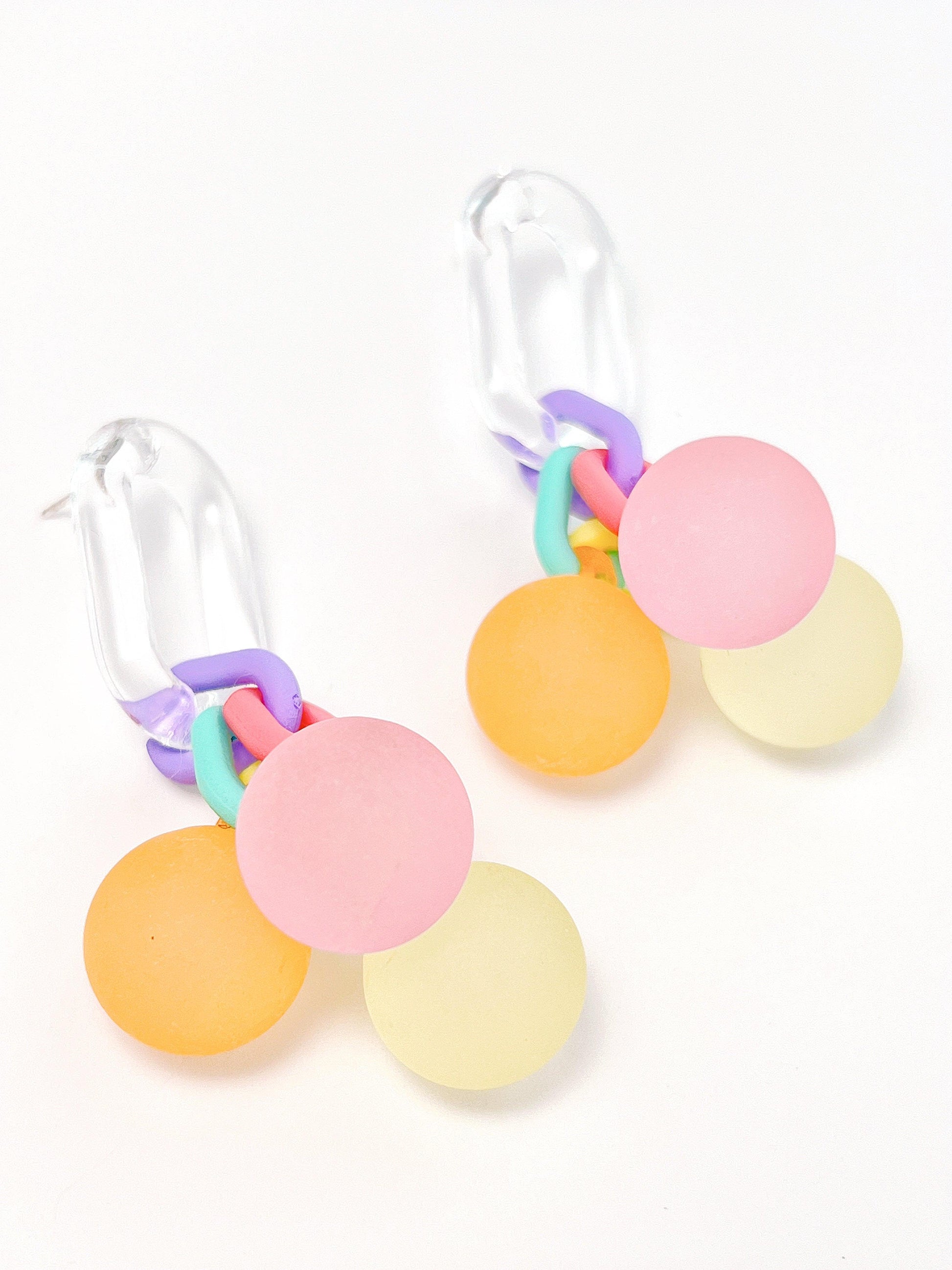 Candy-Colored Ball Earrings（pink）