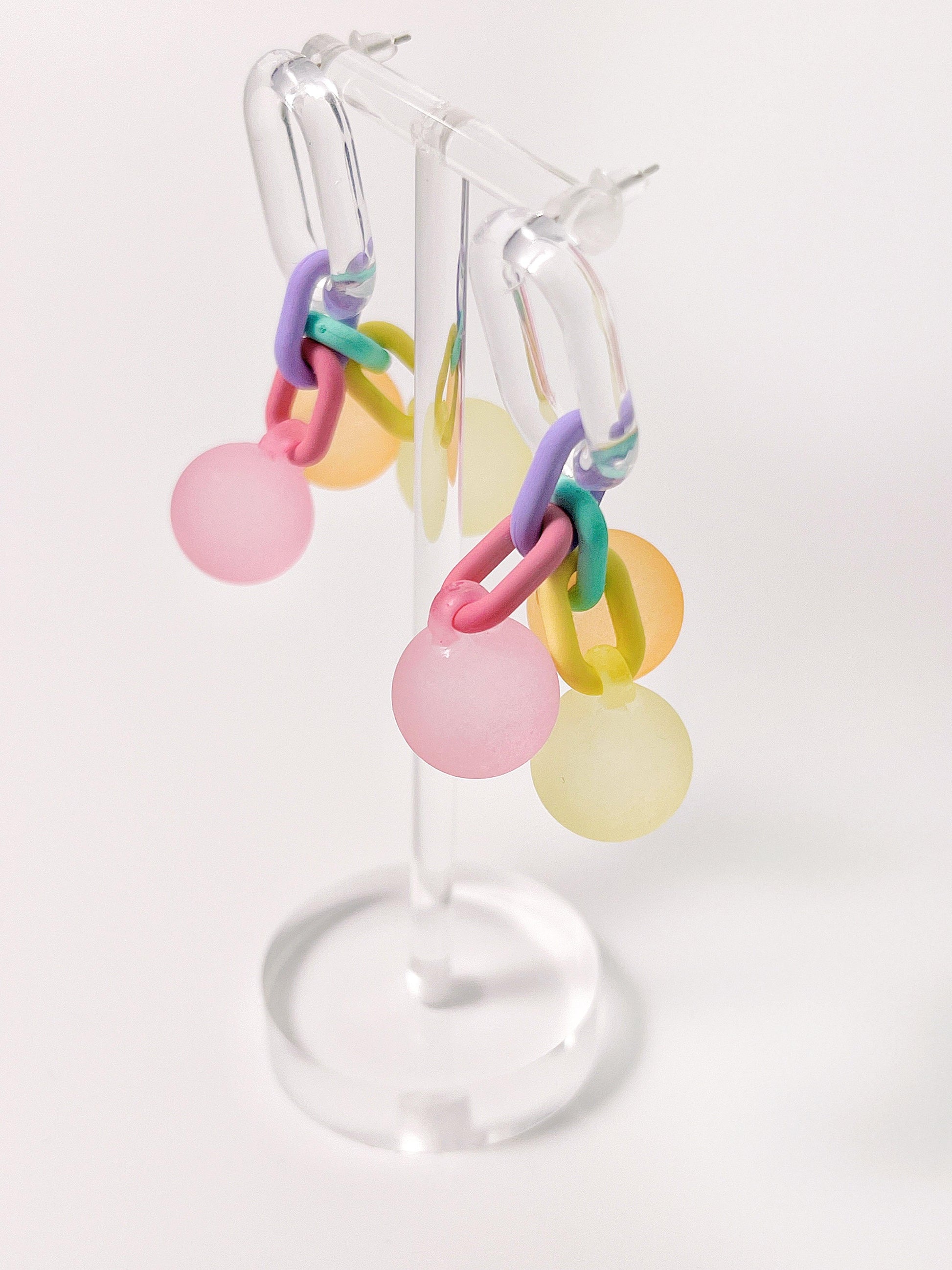 Candy-Colored Ball Earrings（pink）