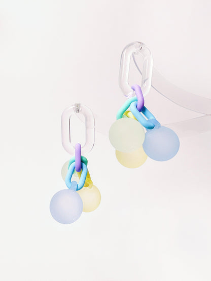 Candy-Colored Ball Earrings（blue）