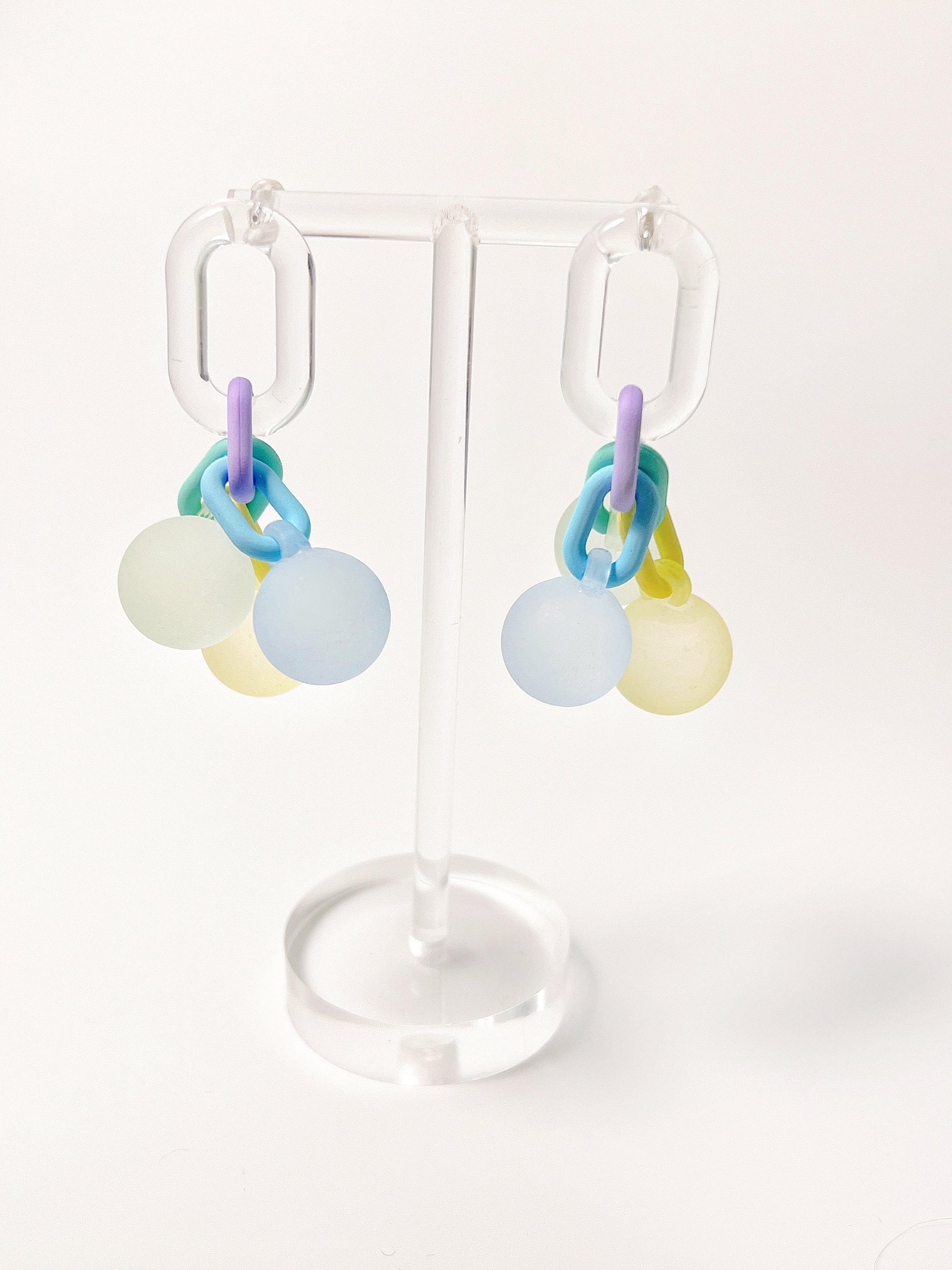 Candy-Colored Ball Earrings（blue）