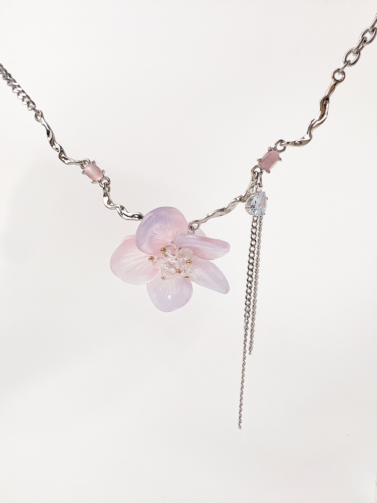 Purple-Pink Flower Necklace