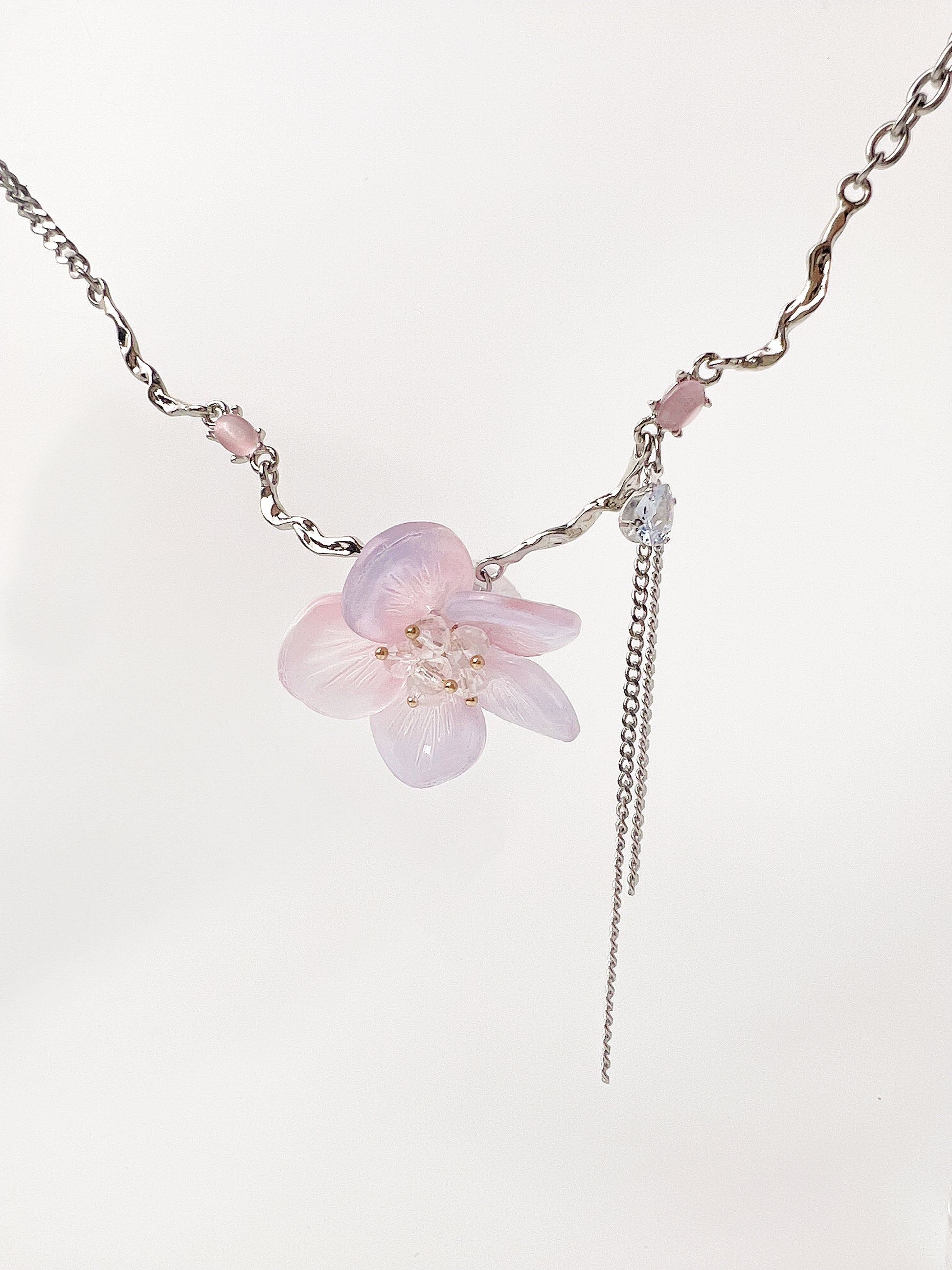 Purple-Pink Flower Necklace