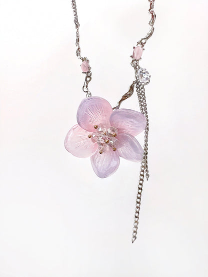 Purple-Pink Flower Necklace - KooGarden