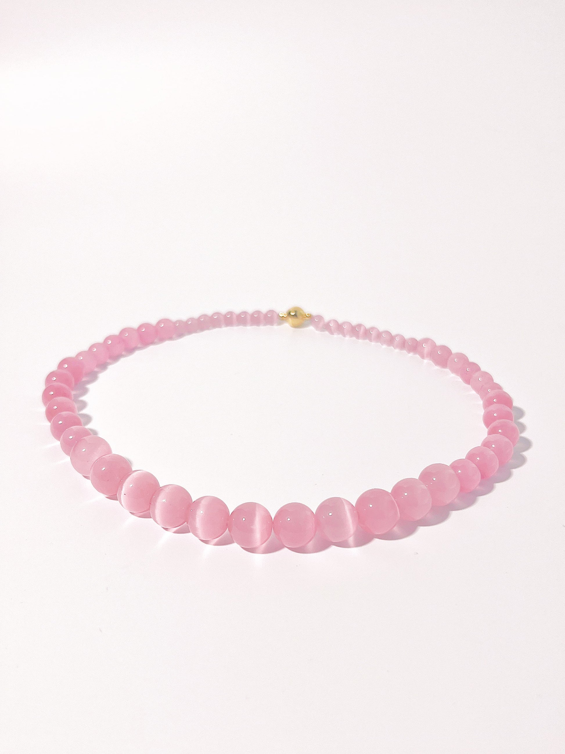 Cat's Eye Pink Crystal Necklace