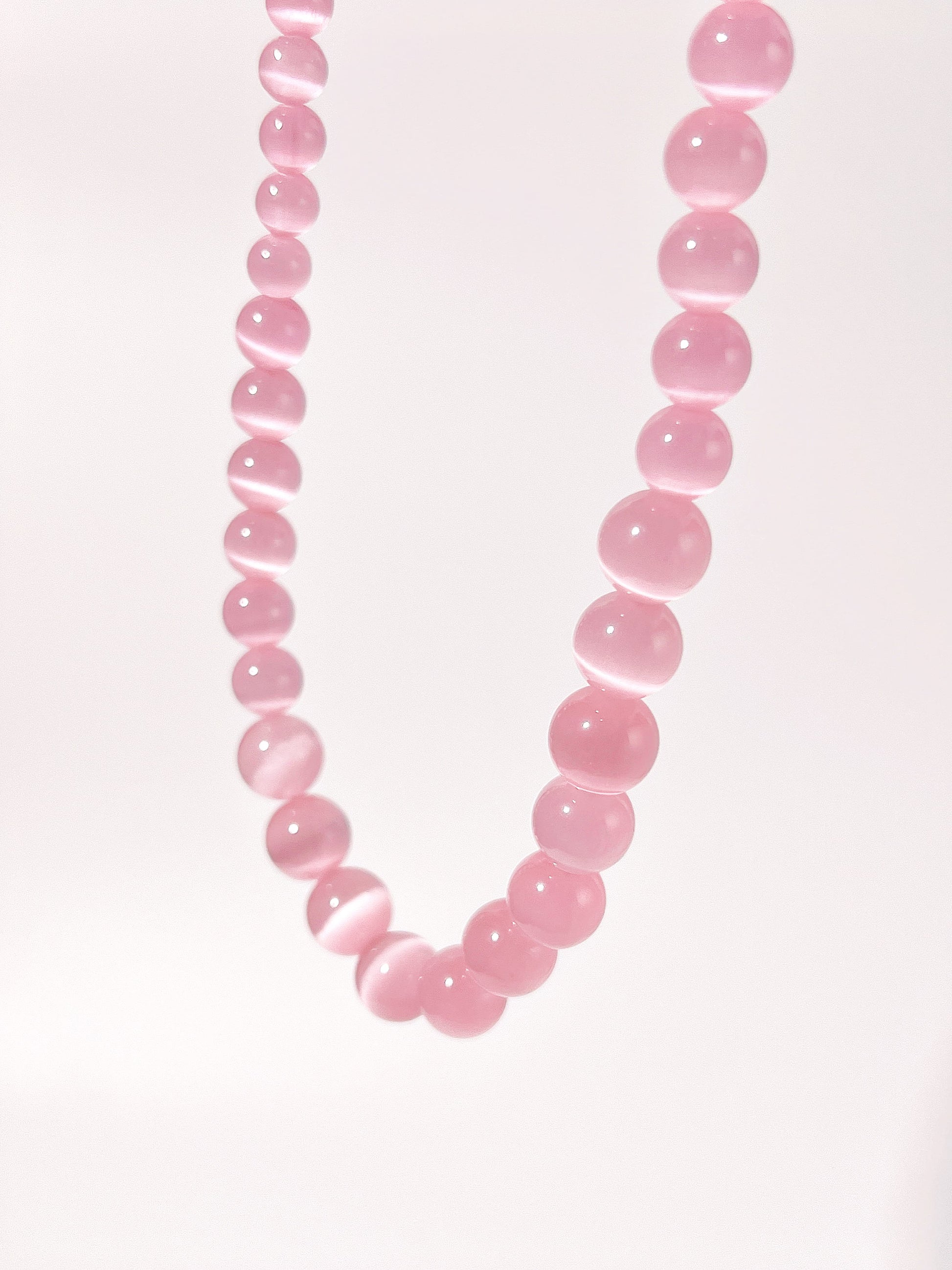 Cat's Eye Pink Crystal Necklace