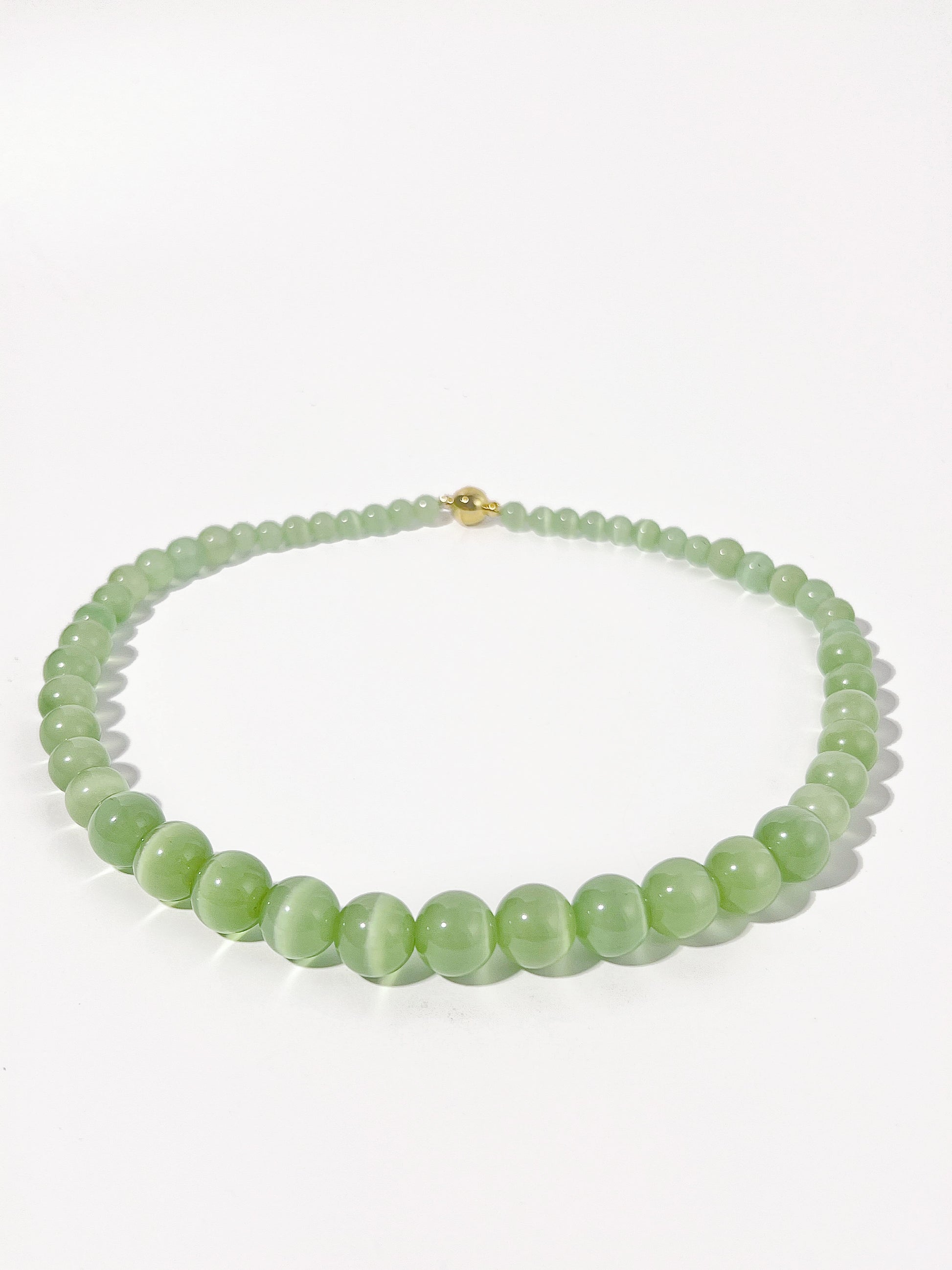 Cat's Eye Green Crystal Necklace