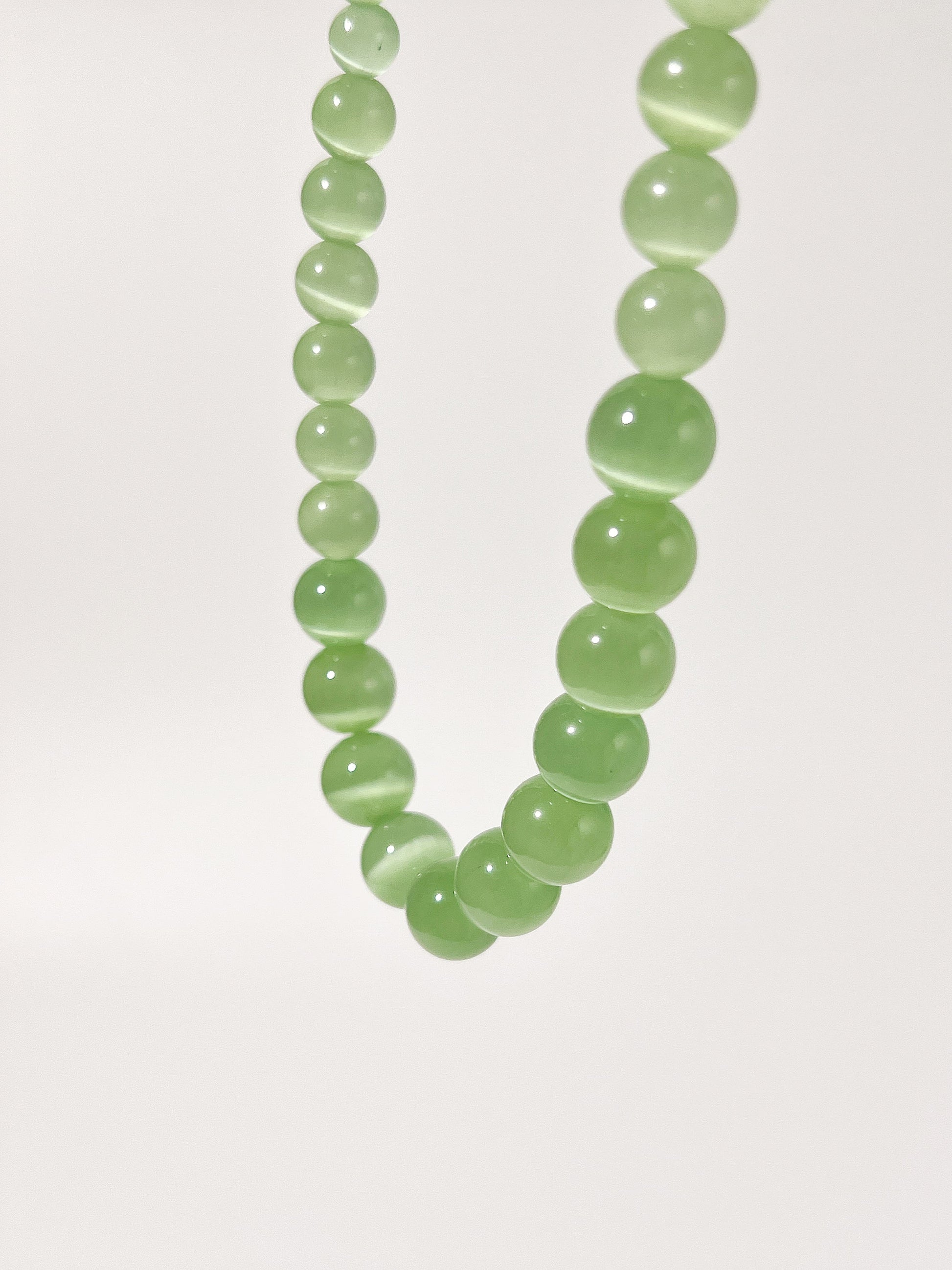 Cat's Eye Green Crystal Necklace