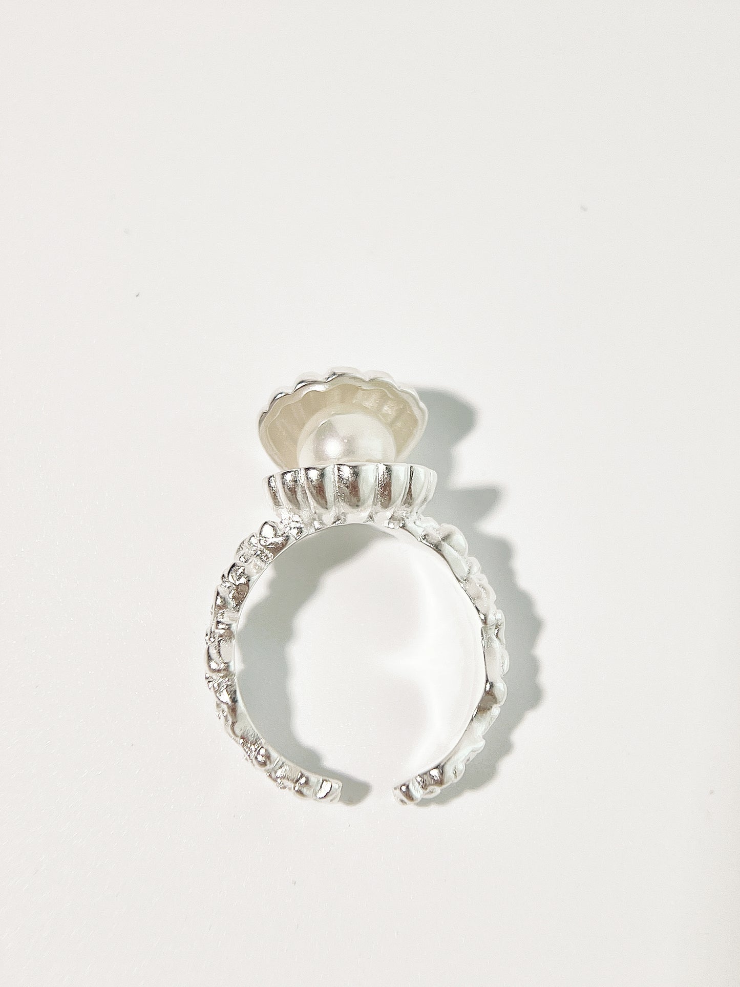 Natural Pearl and Shell Open Ring