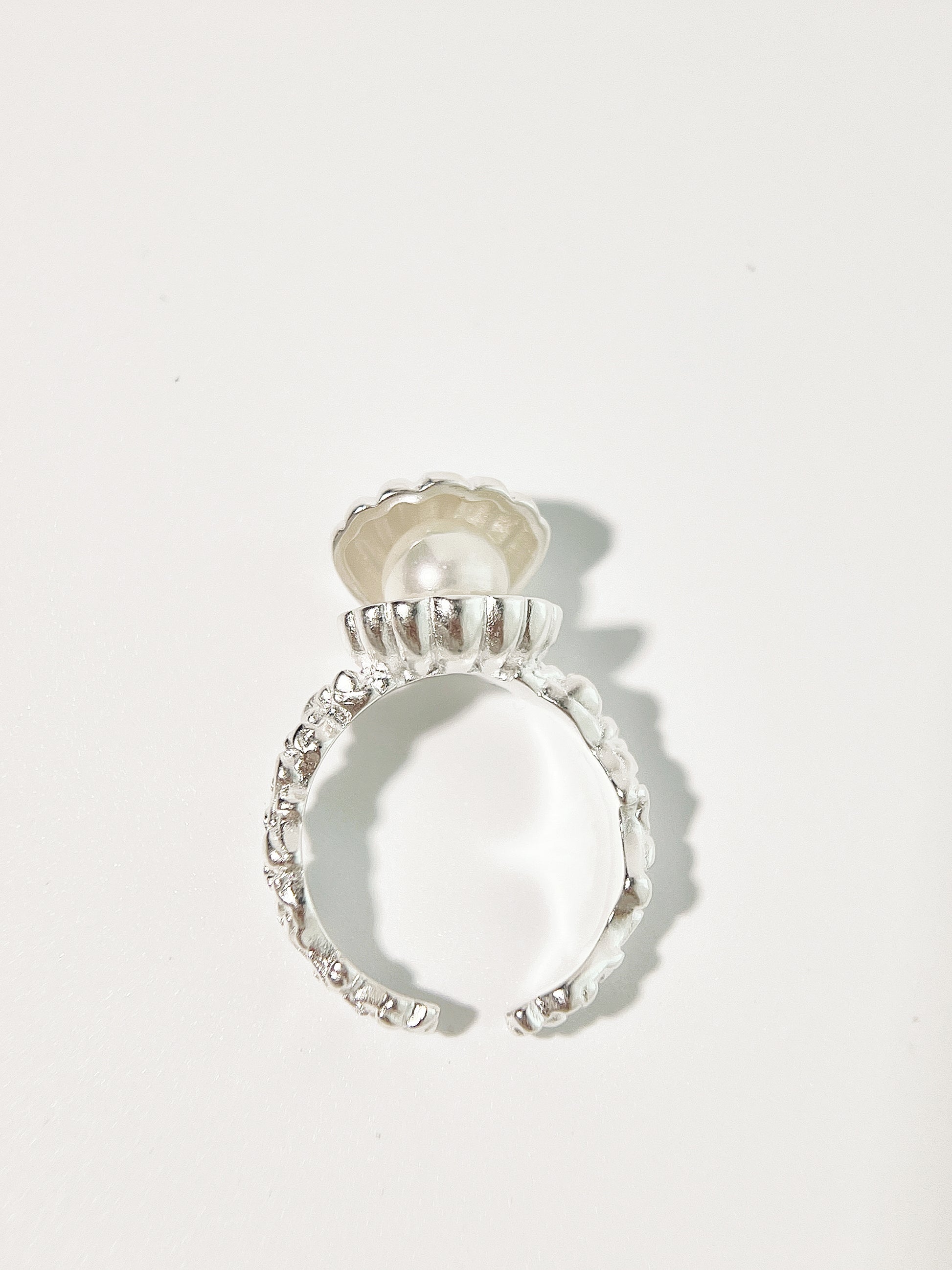 Natural Pearl and Shell Open Ring