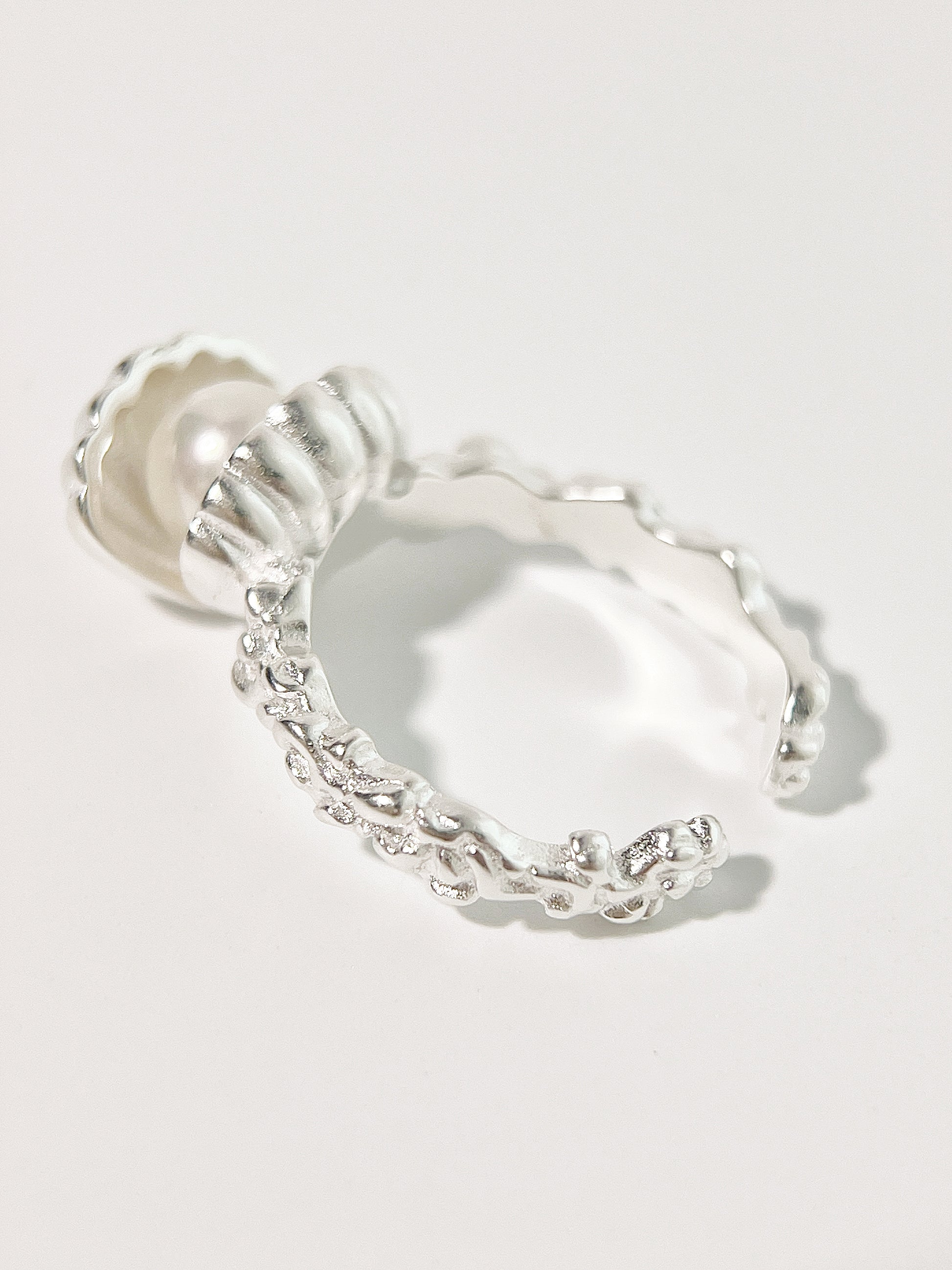 Natural Pearl and Shell Open Ring