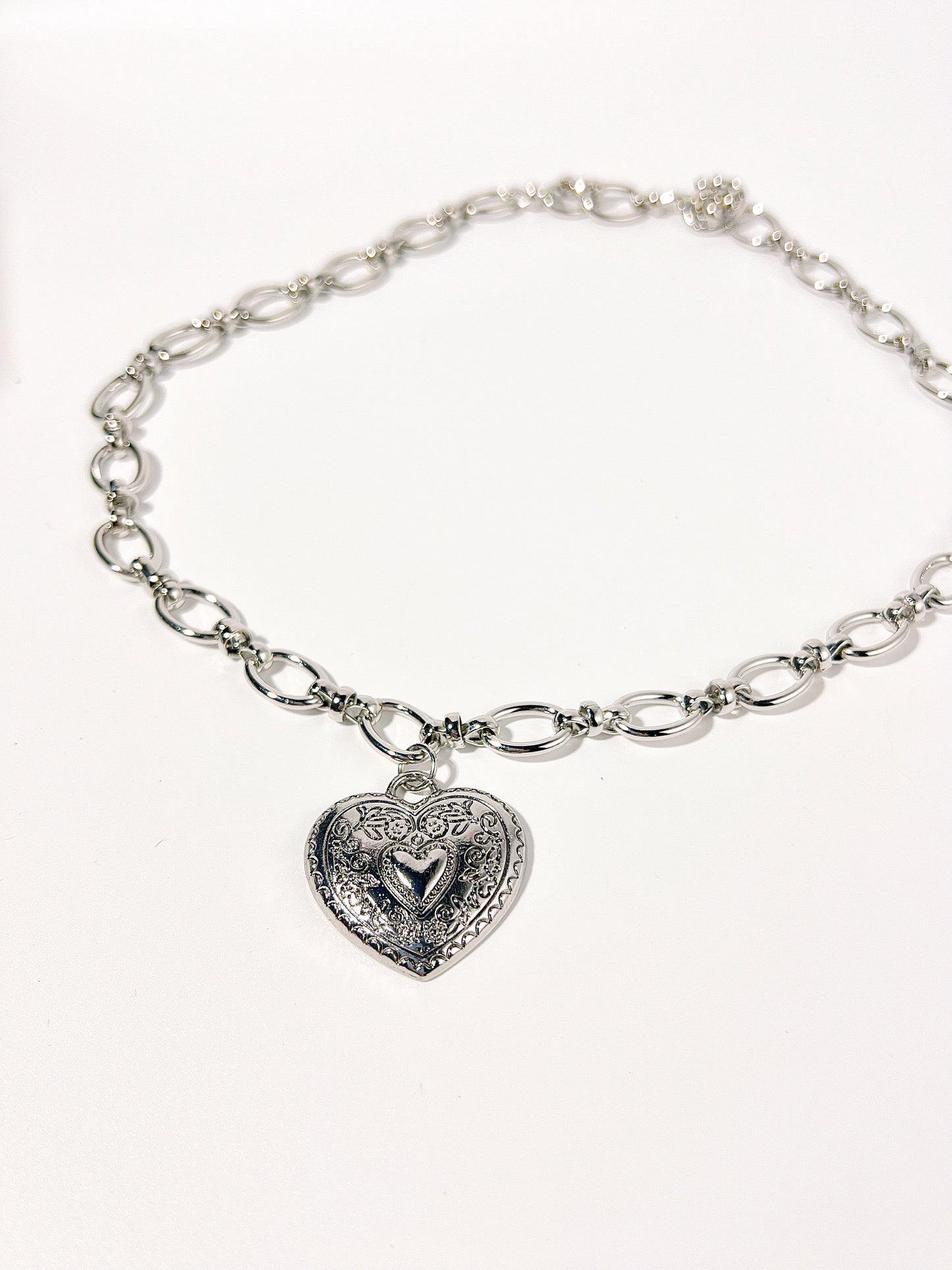 Vintage Engraved Heart Necklace