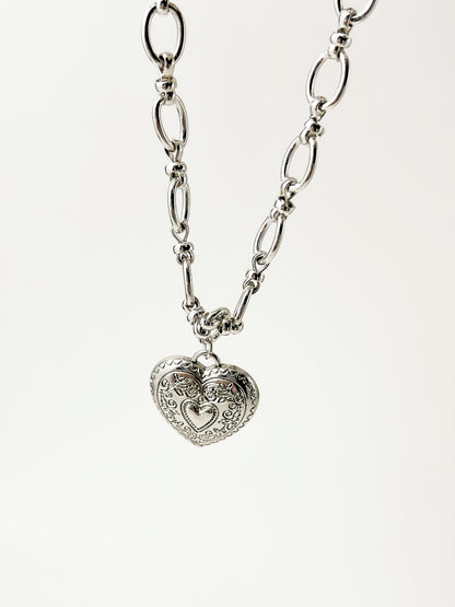 Vintage Engraved Heart Necklace