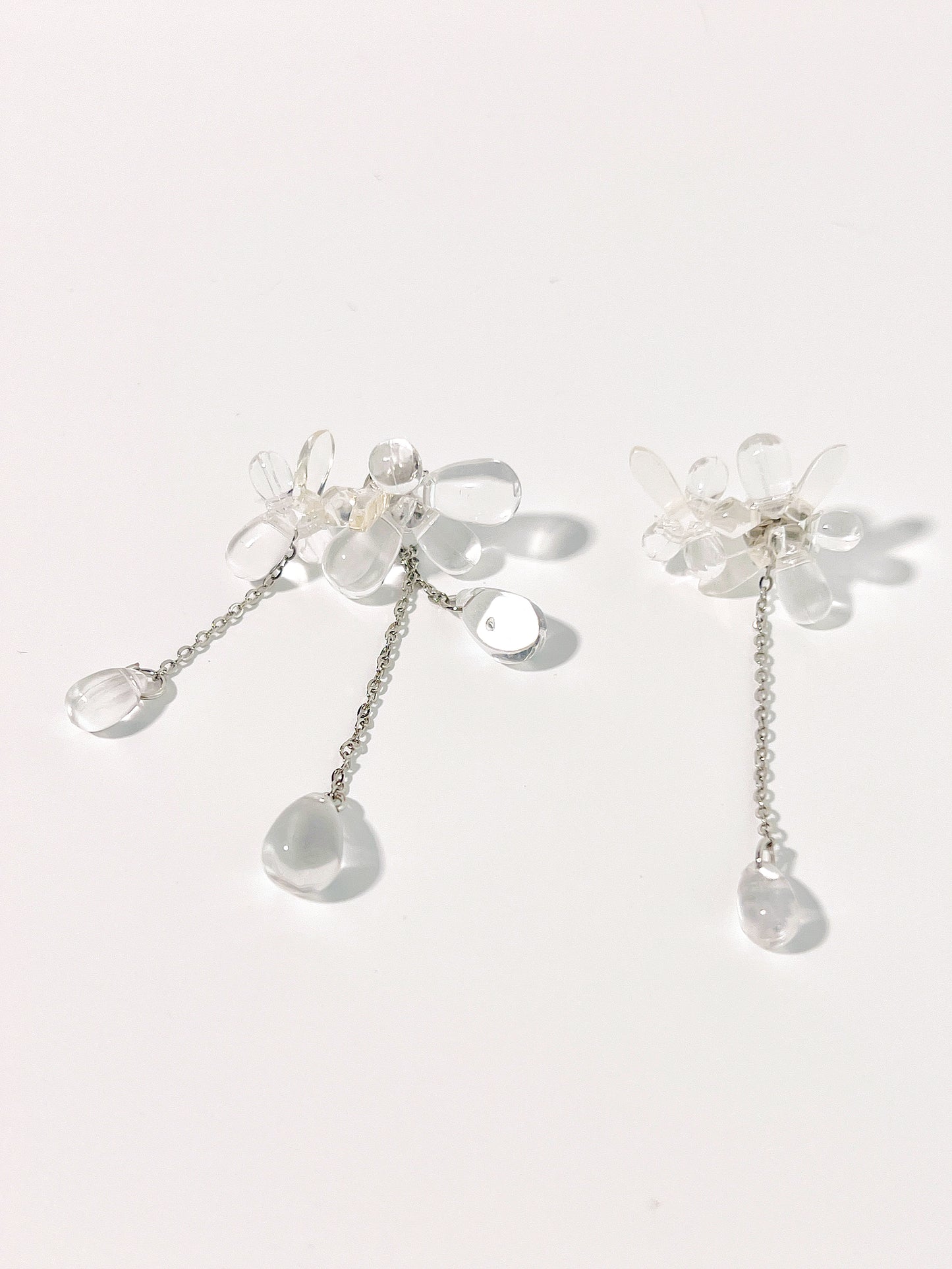  Transparent Irregular Water Drop Flower Earrings