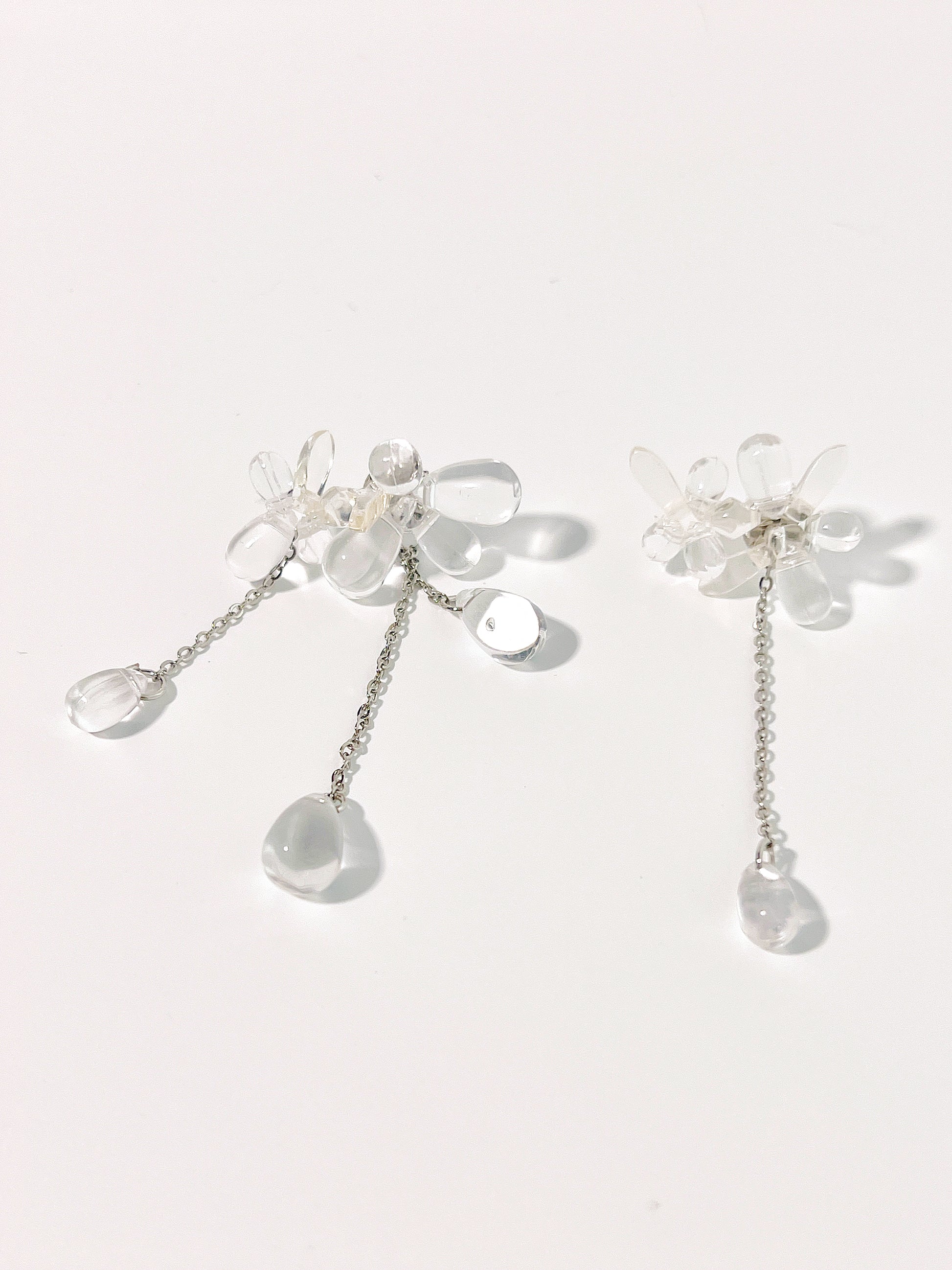  Transparent Irregular Water Drop Flower Earrings