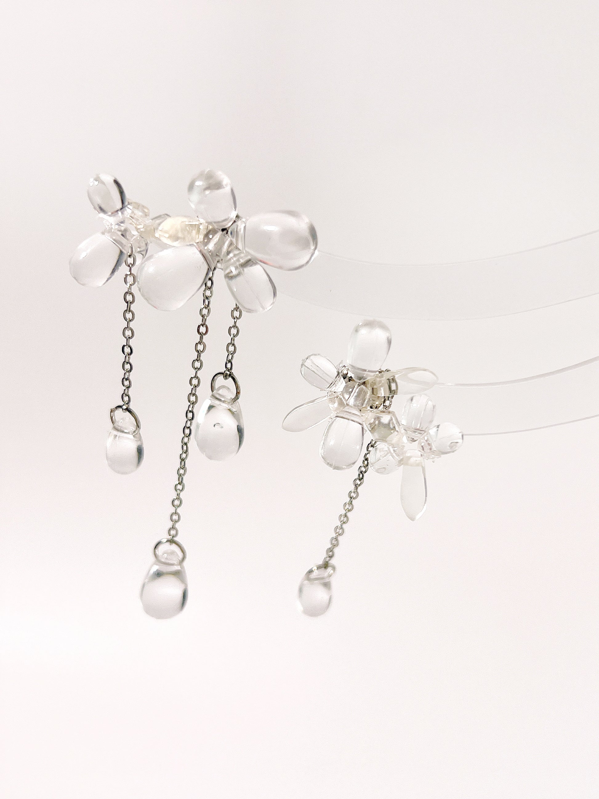  Transparent Irregular Water Drop Flower Earrings