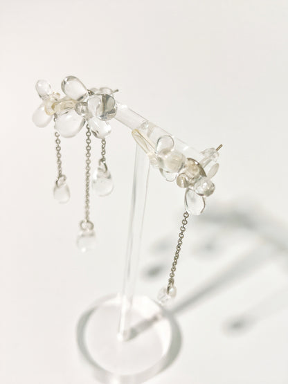  Transparent Irregular Water Drop Flower Earrings