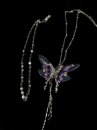 Purple Butterfly Necklace