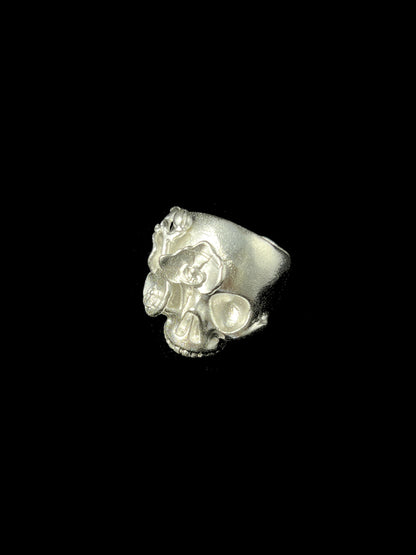 Skull and Flowers Ring