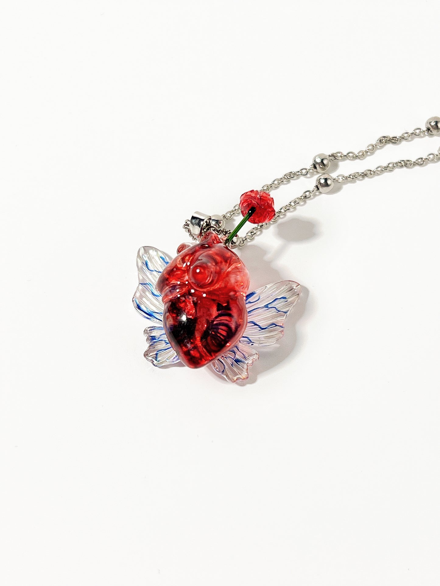 Butterfly Flower Heart Necklace