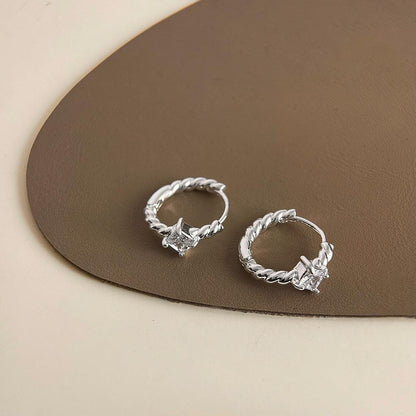 (Over 198$ for Free) Metals Geometric Pearl Hoops Earrings - KooGarden