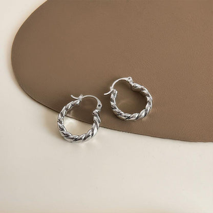 (Over 198$ for Free) Metals Geometric Pearl Hoops Earrings - KooGarden