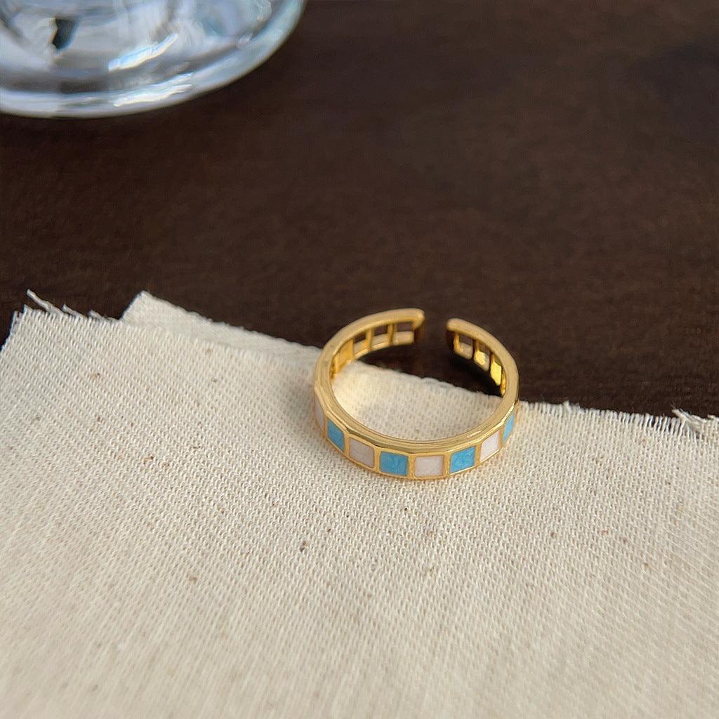 (Over 140$ for Free) French Vintage Geometric Oil Drop Ring - KooGarden