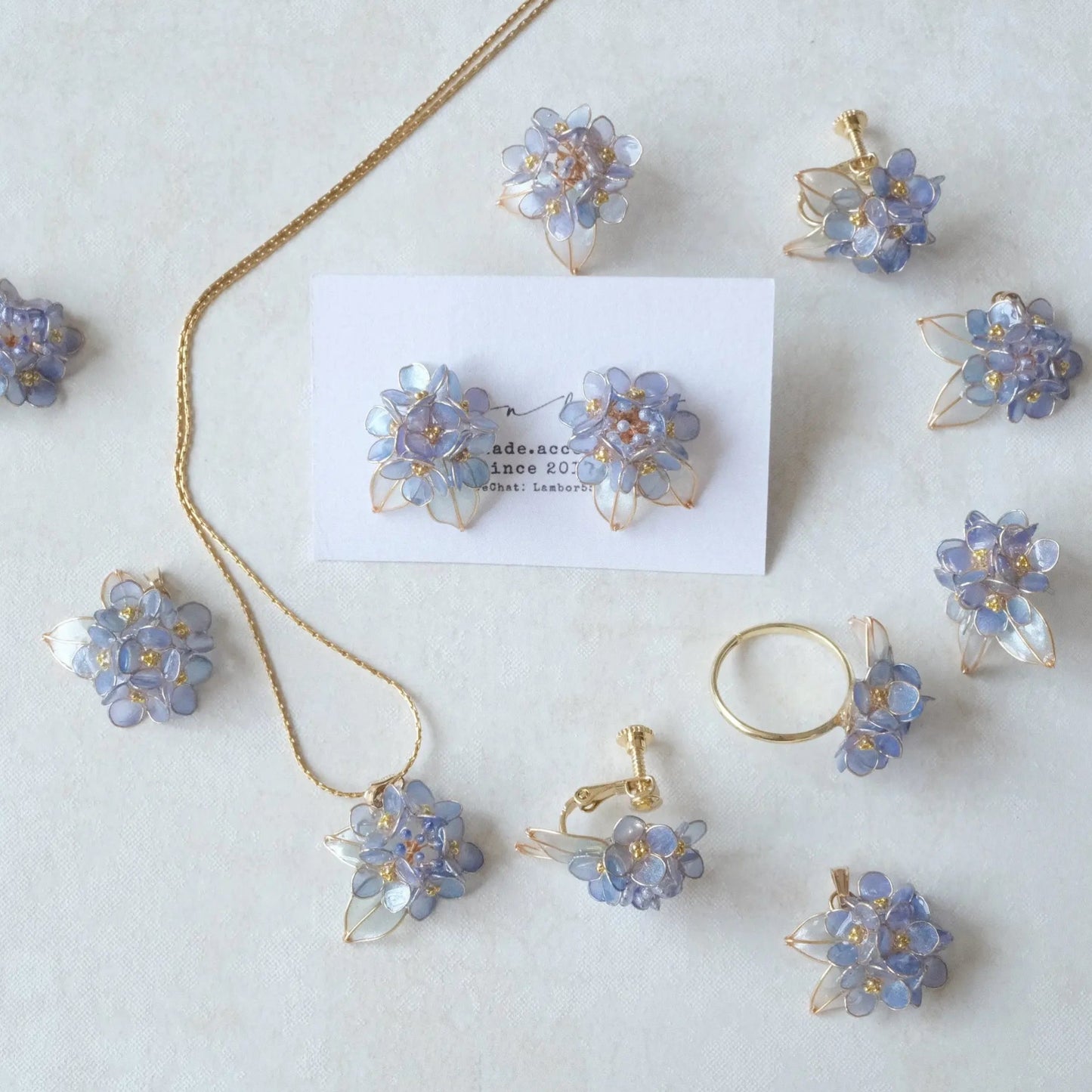 Hydrangea Twilight Pendant Necklace
